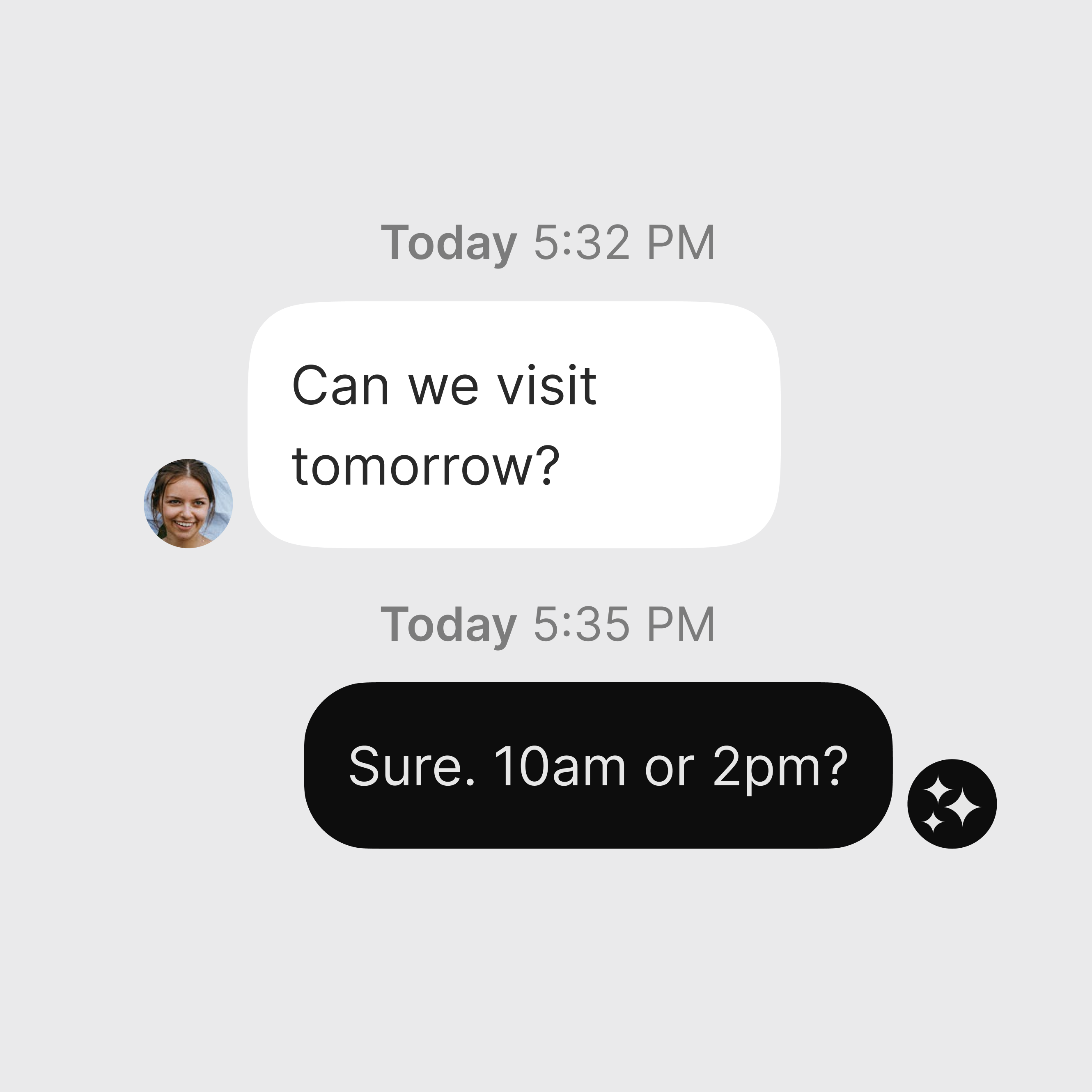 Automated calls, tours, and dates — AI scheduling interface